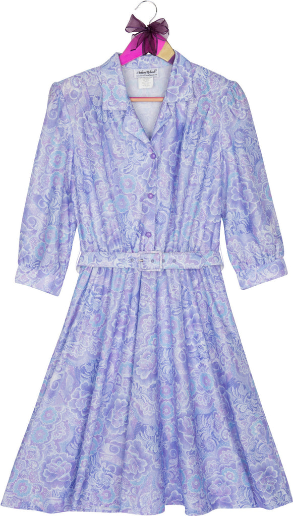 Purple Adorn Vintage 1960's Flower Printed Dress